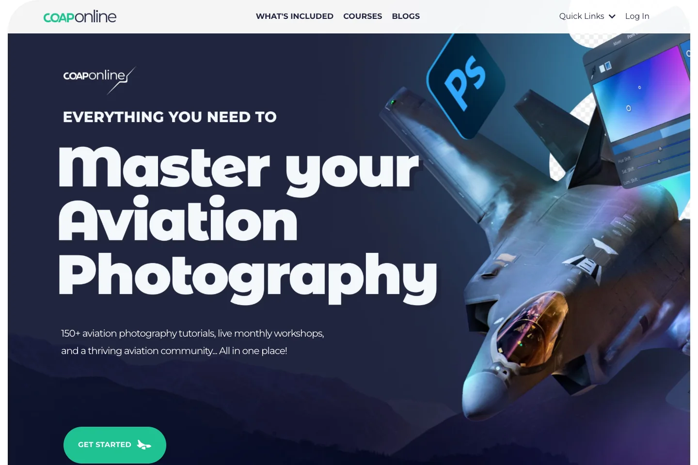 COAP Online homepage screenshot — Kajabi project by Lofts Studio