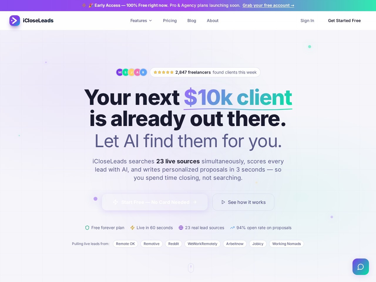 iClose Leads lead generation and CRM platform built by Lofts Studio