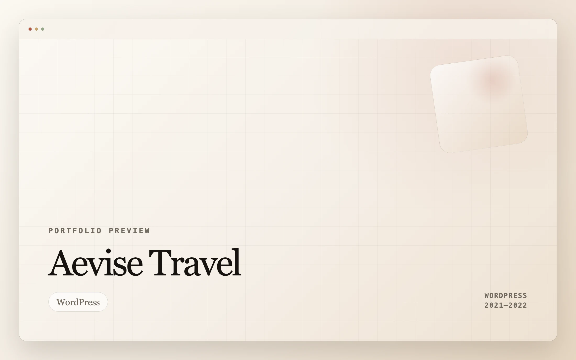 Aevise Travel — WordPress travel project
