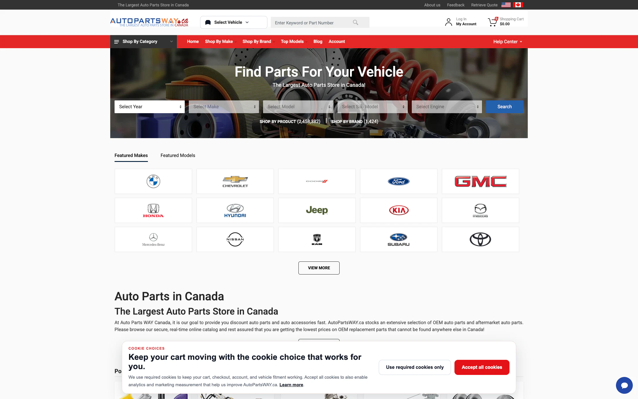 AutoPartsWay homepage screenshot — Custom project by Lofts Studio
