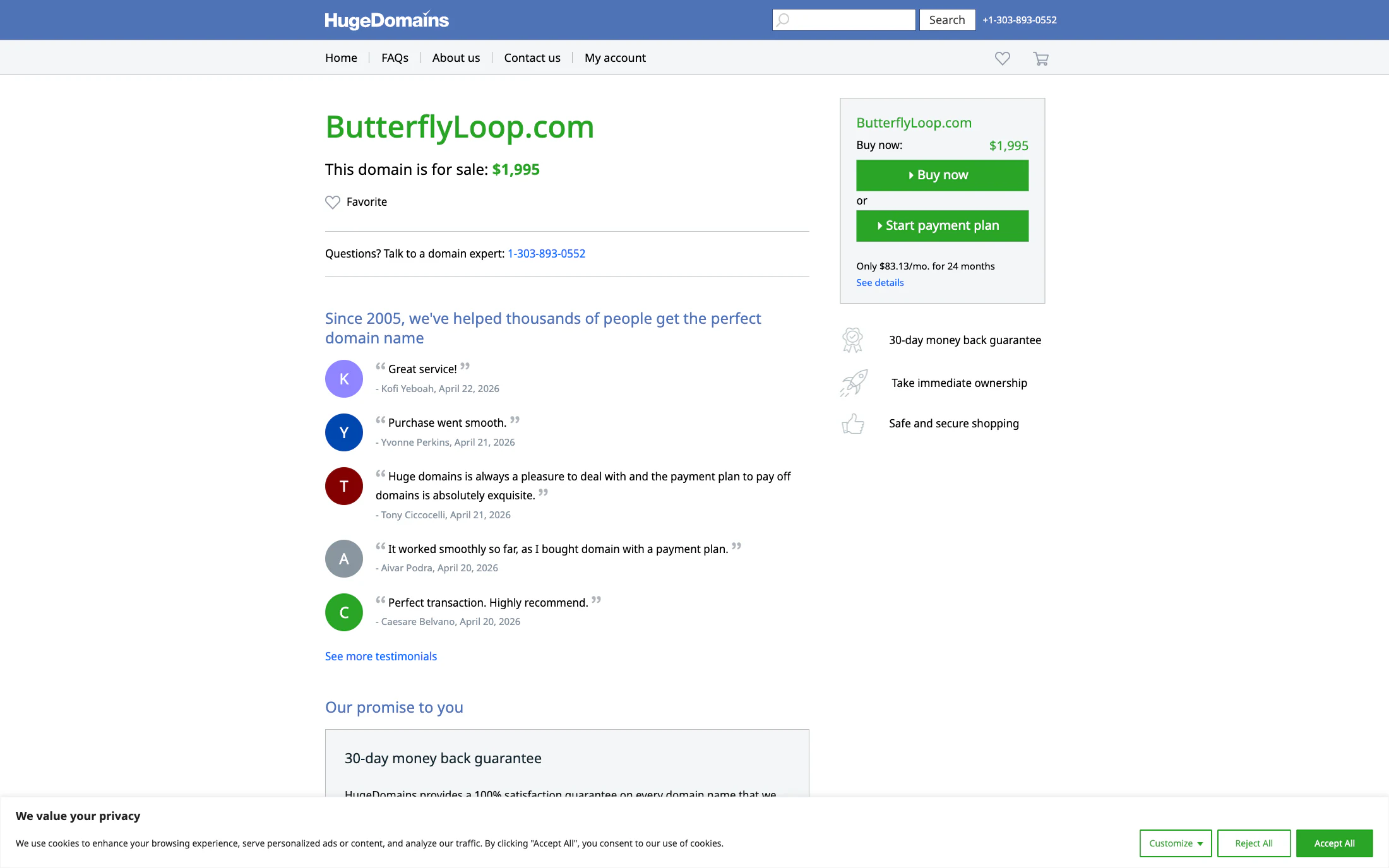 Butterfly Loop homepage screenshot — Shopify project by Lofts Studio