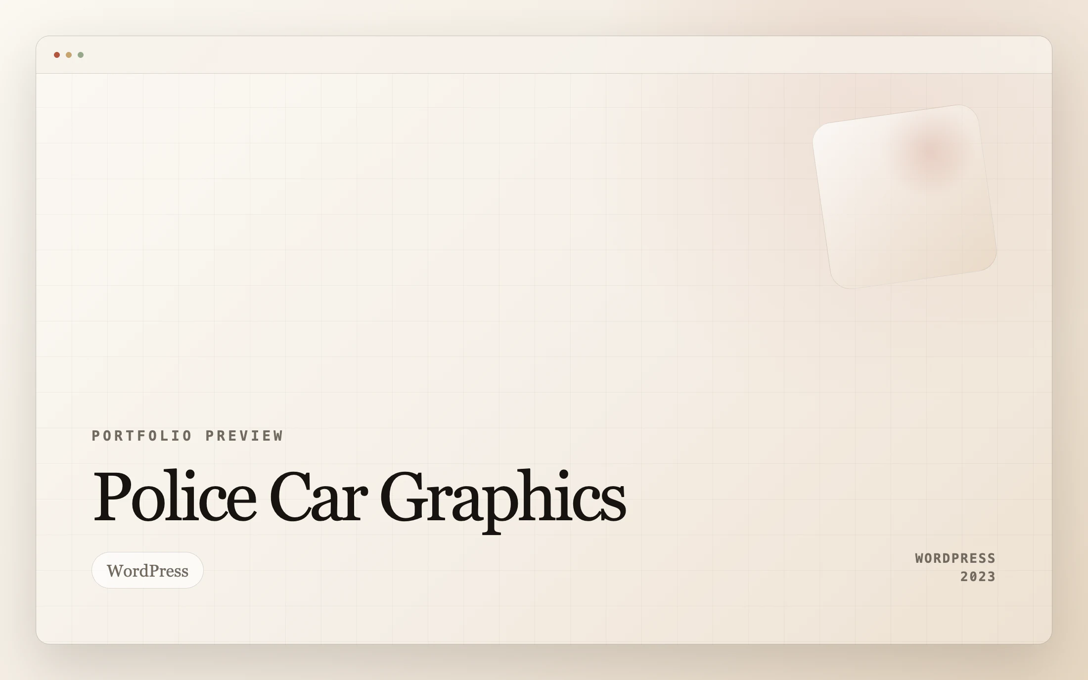 Police Car Graphics homepage screenshot — WordPress project by Lofts Studio