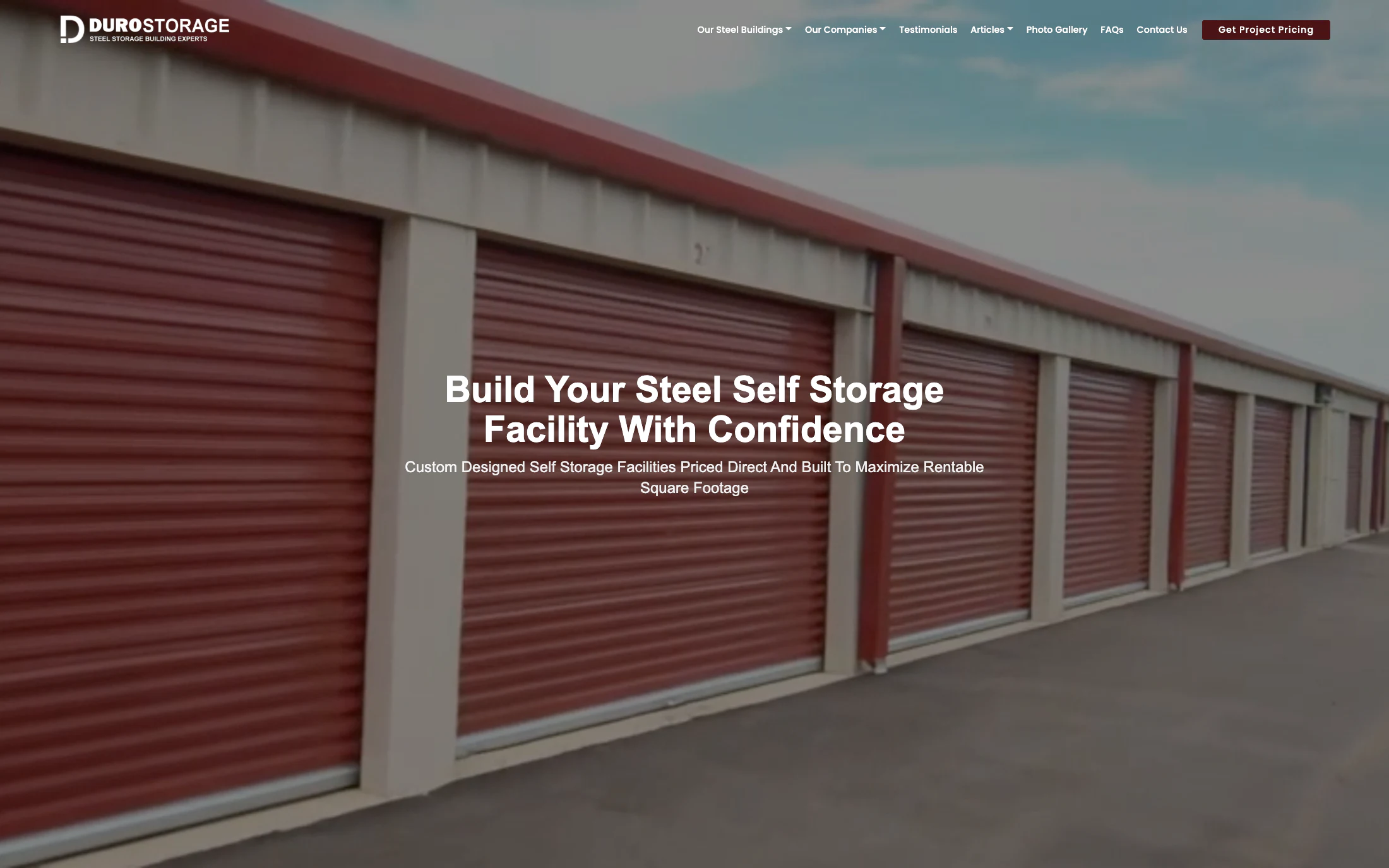 Duro Storage homepage screenshot — Elementor project by Lofts Studio
