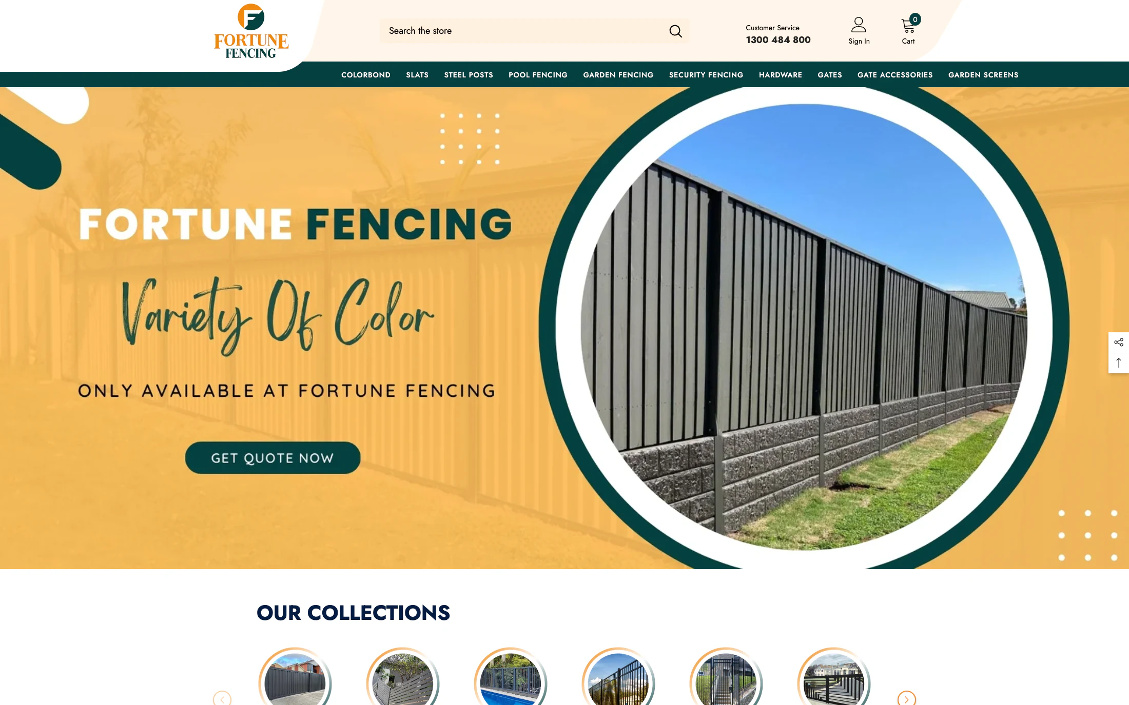 Fortune Fencing homepage screenshot — Shopify project by Lofts Studio