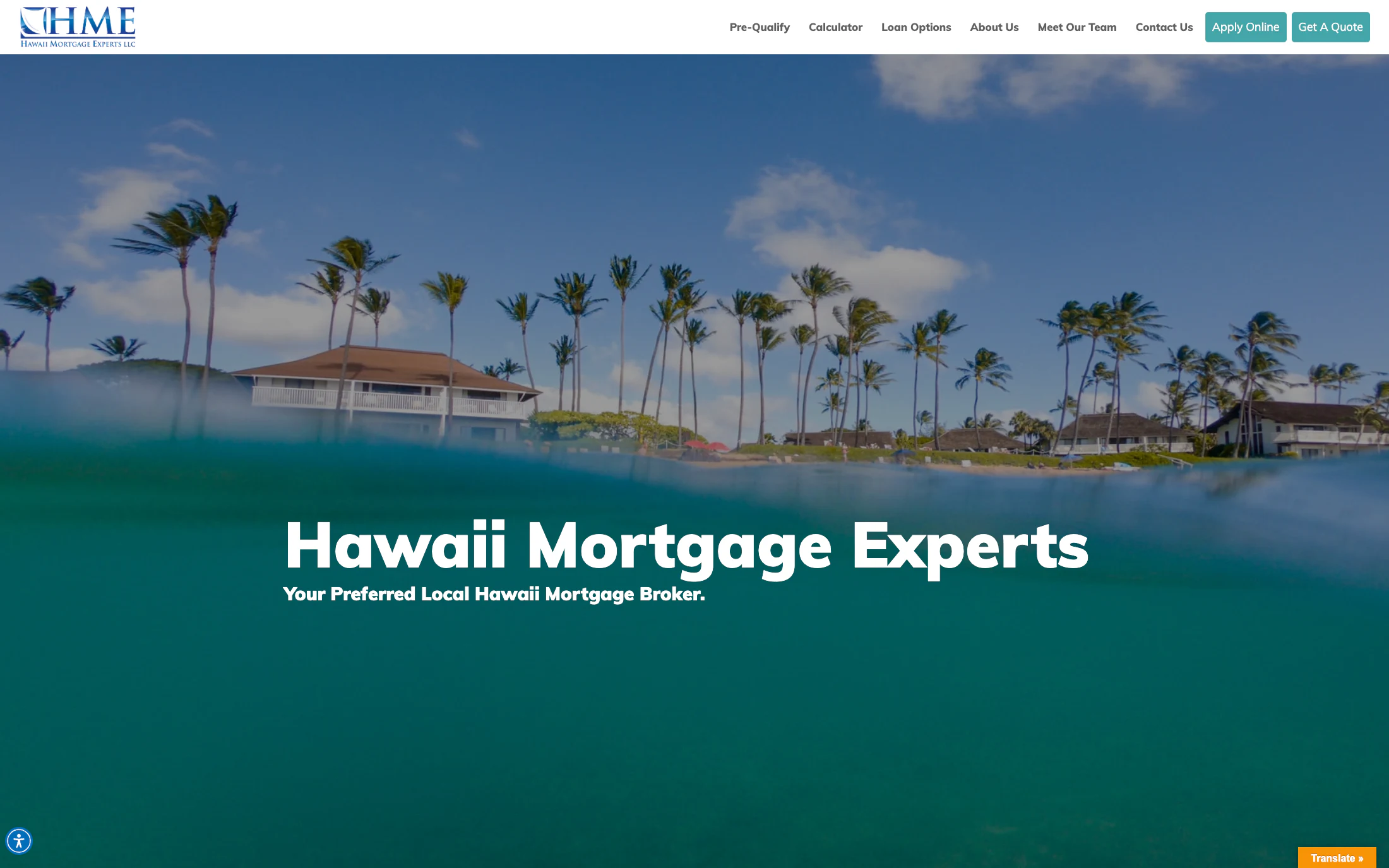 Hawaii Mortgage Experts homepage screenshot — WordPress project by Lofts Studio