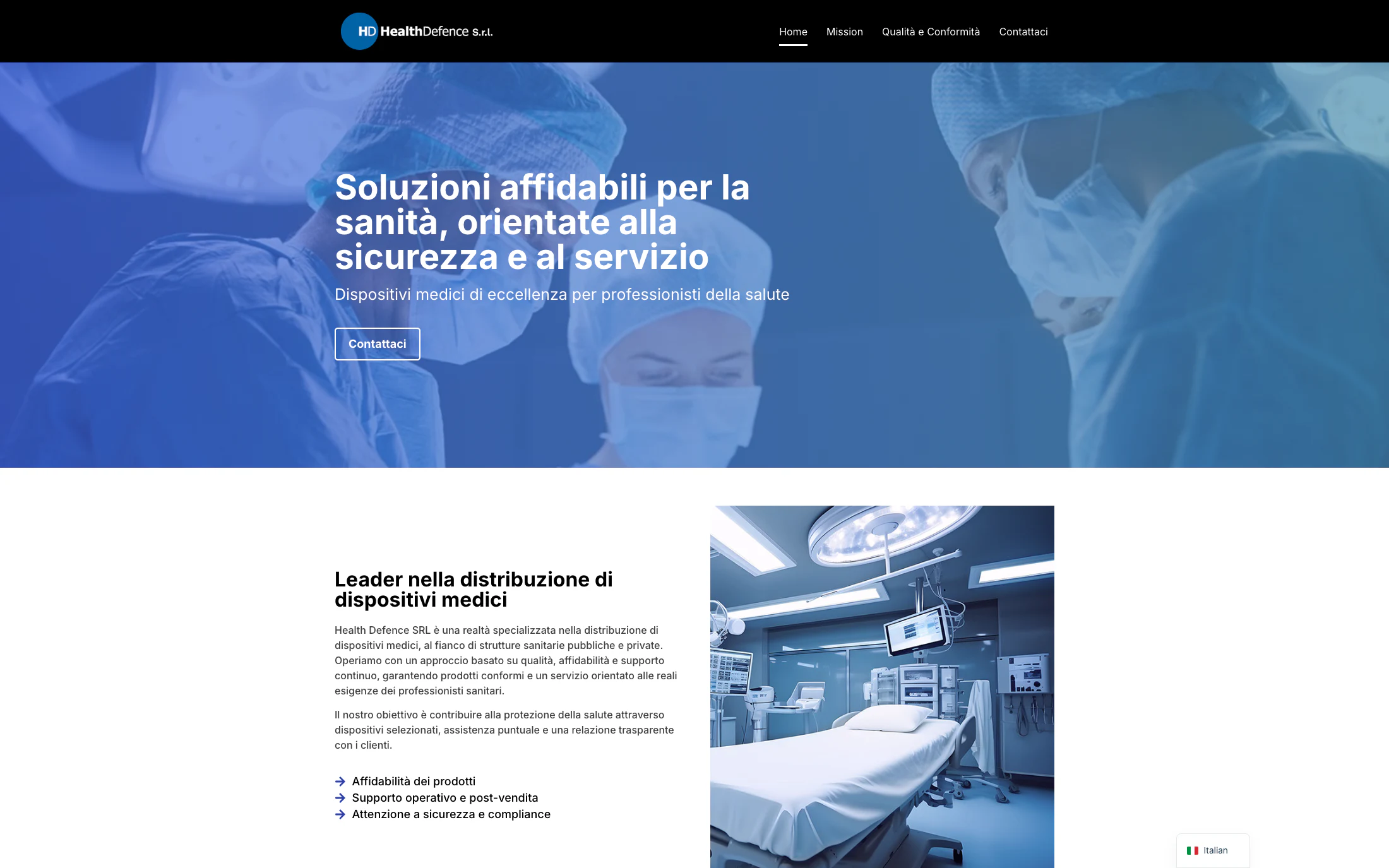 Health Defence homepage screenshot — WordPress project by Lofts Studio