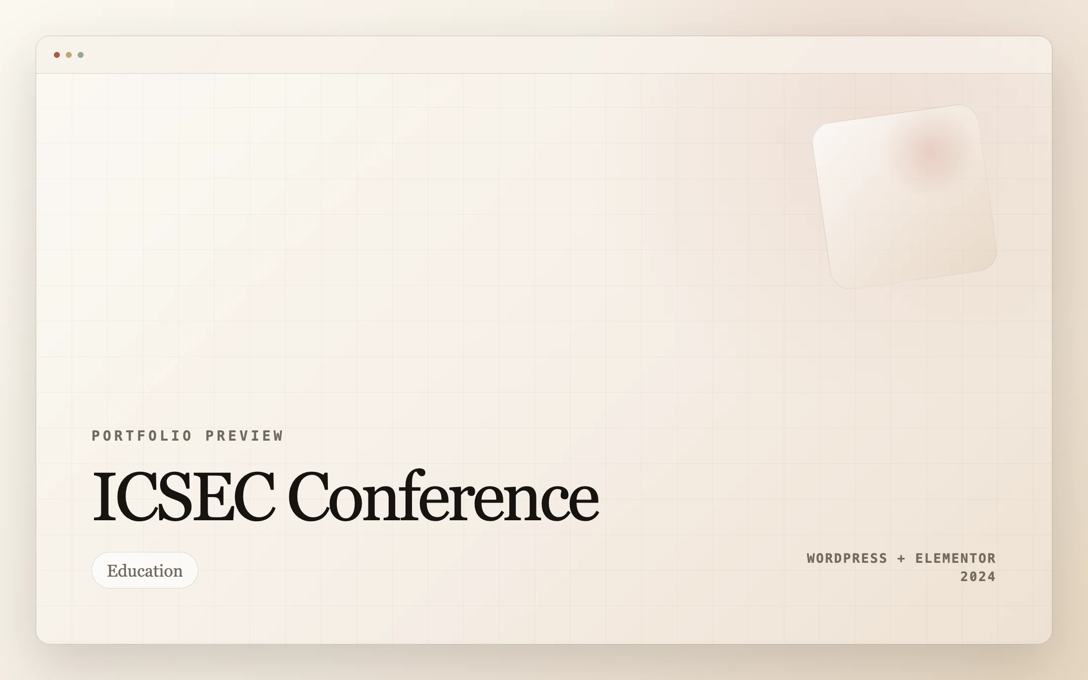 ICSEC Conference homepage screenshot — WordPress + Elementor project by Lofts Studio
