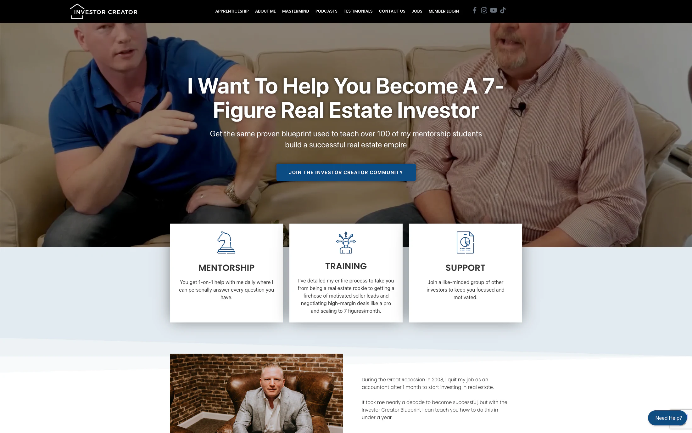 Investor Creator — WordPress + LMS project