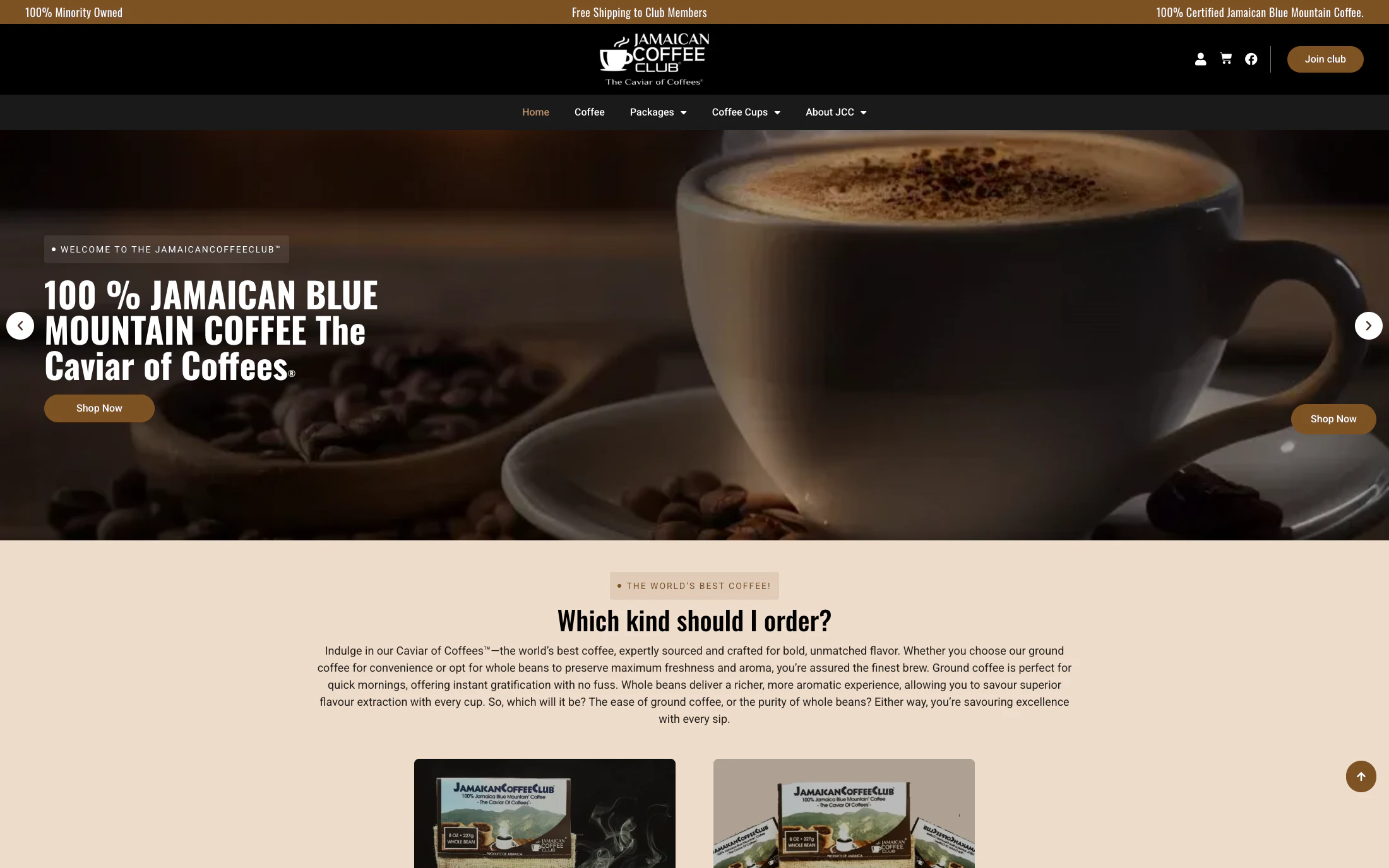 Jamaican Coffee Club Blue Mountain coffee DTC subscription site — WooCommerce build by Lofts Studio