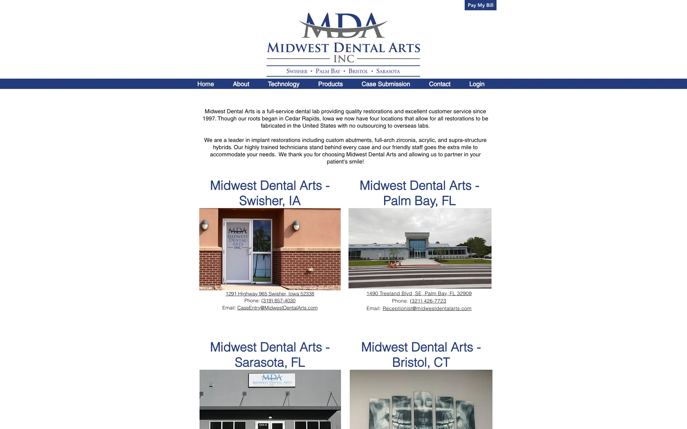 Midwest Dental Arts homepage screenshot — WordPress project by Lofts Studio