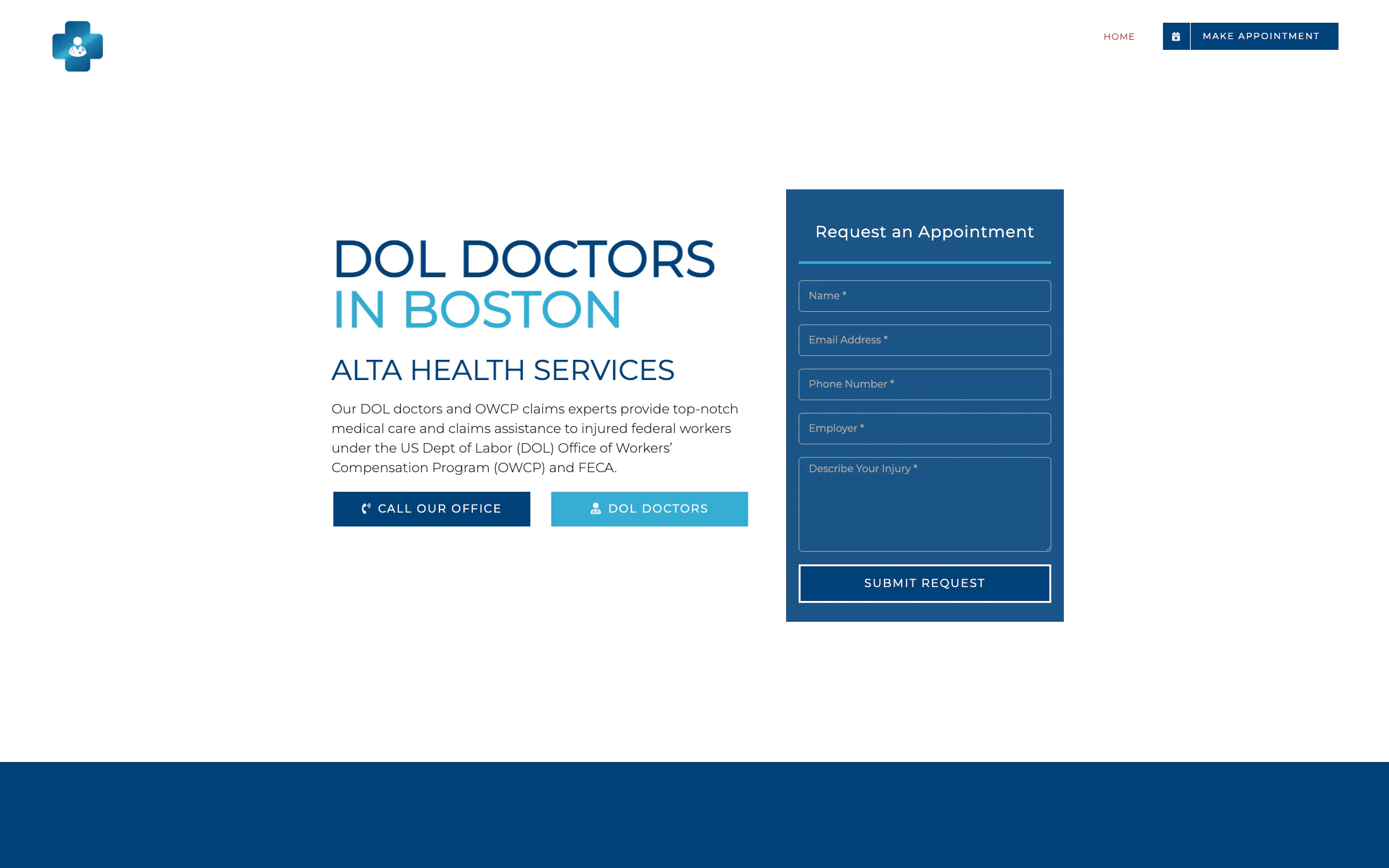 OWCP Boston homepage screenshot — WordPress project by Lofts Studio