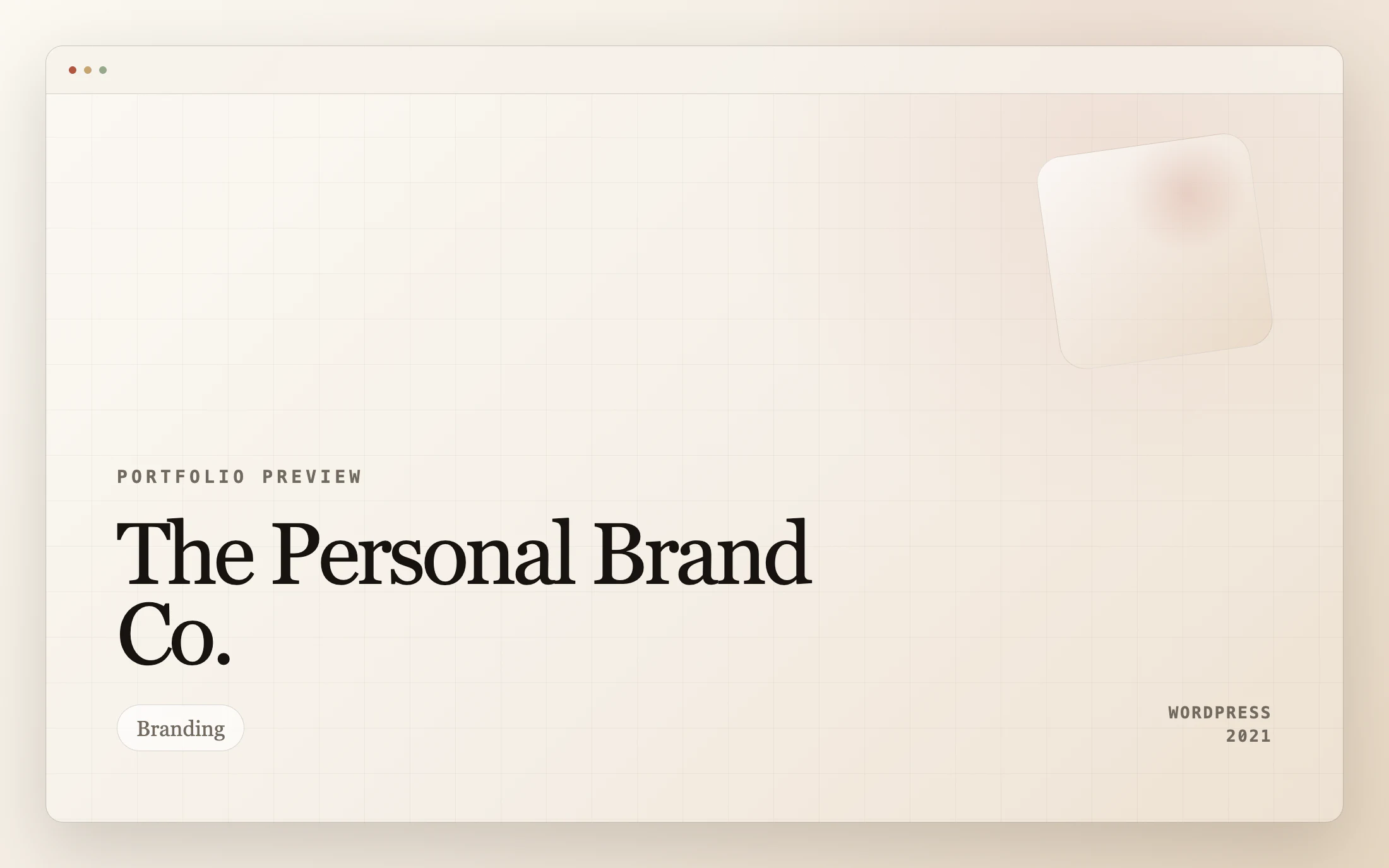 The Personal Brand Co. homepage screenshot — WordPress project by Lofts Studio