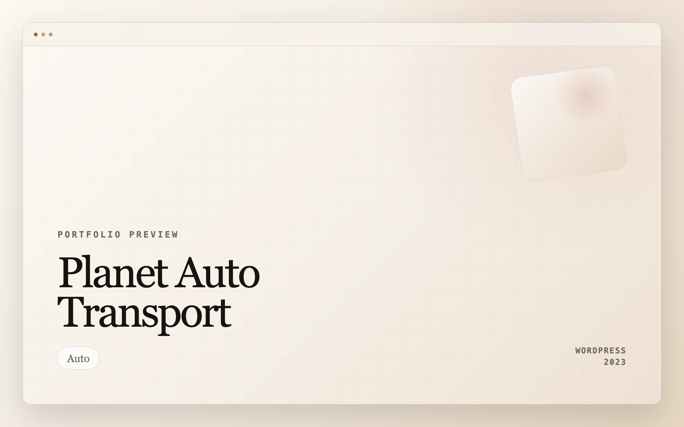 Planet Auto Transport homepage screenshot — WordPress project by Lofts Studio