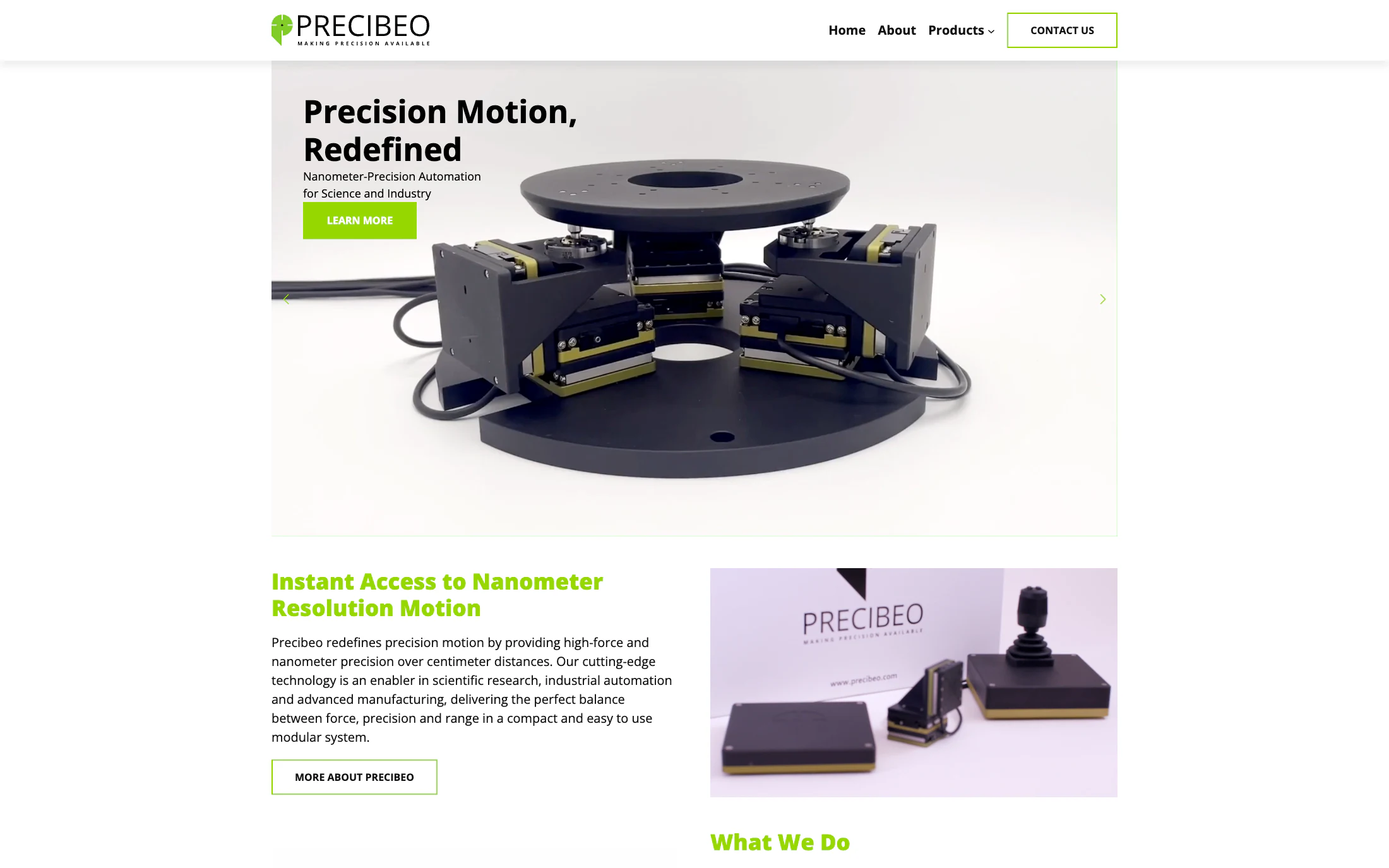 Precibeo homepage screenshot — WooCommerce project by Lofts Studio