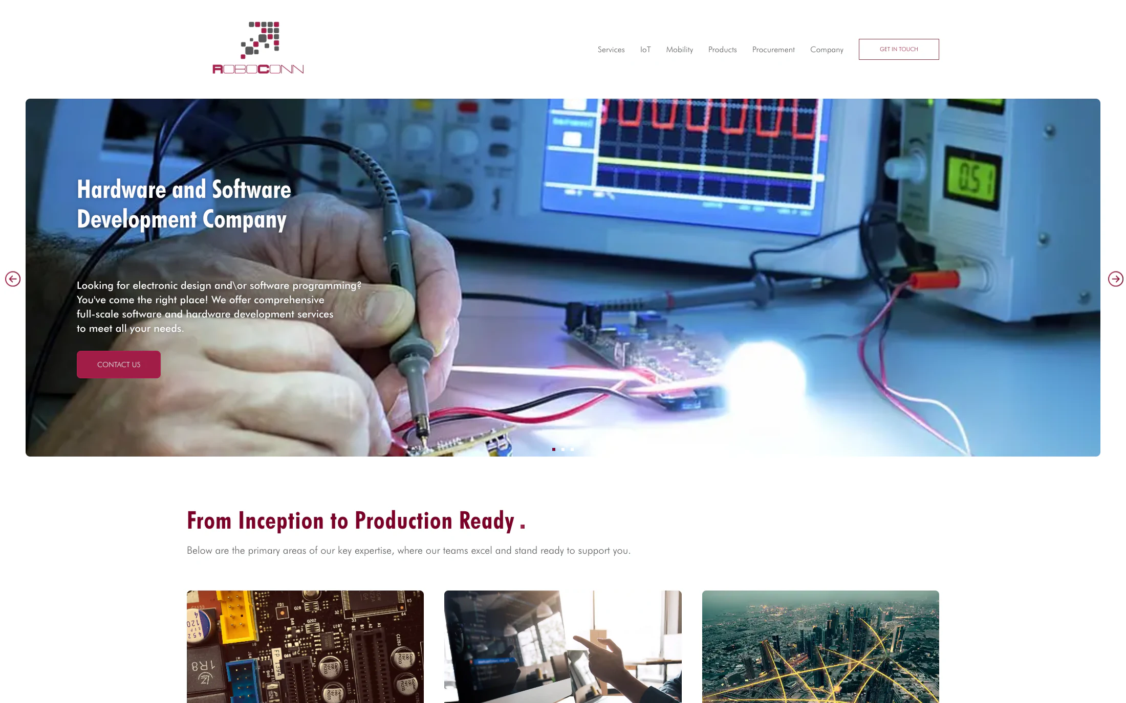 RoboConn homepage screenshot — WordPress project by Lofts Studio