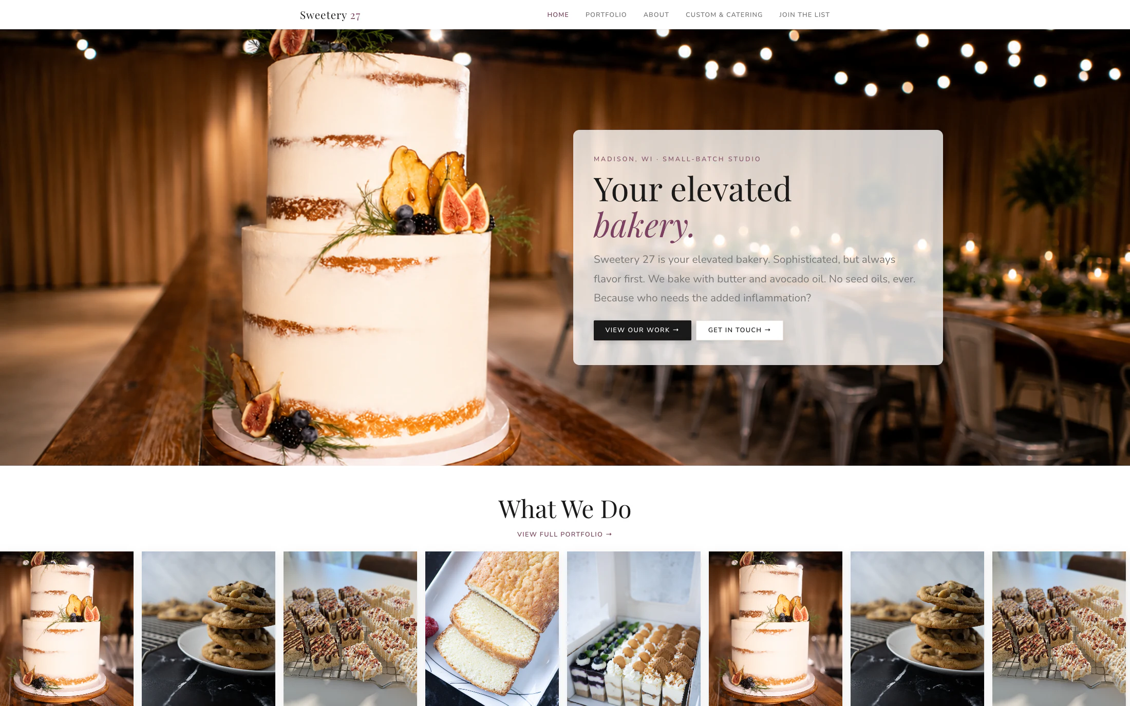 Sweetery 27 homepage screenshot — WordPress project by Lofts Studio
