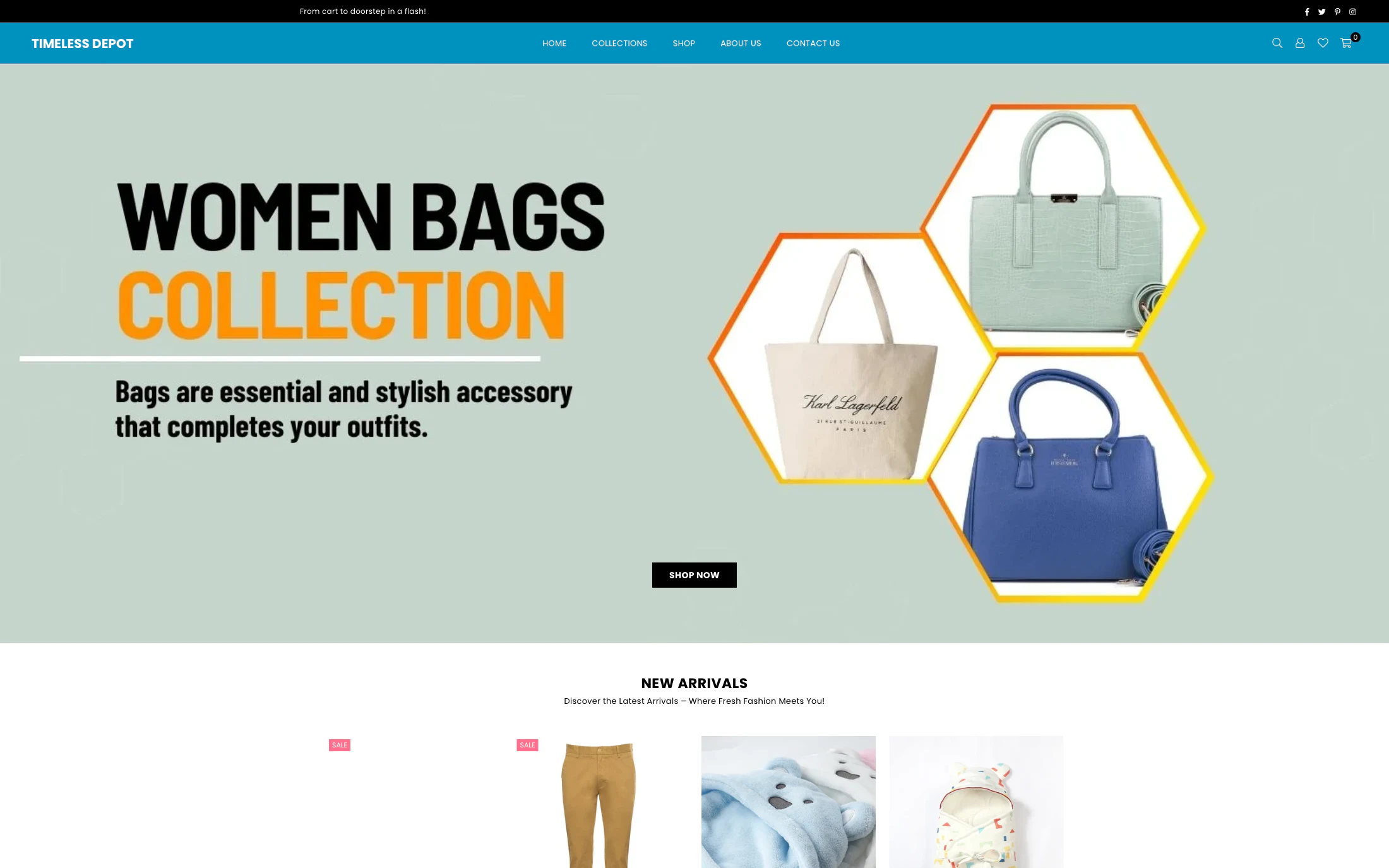Timeless Depot homepage screenshot — Shopify project by Lofts Studio