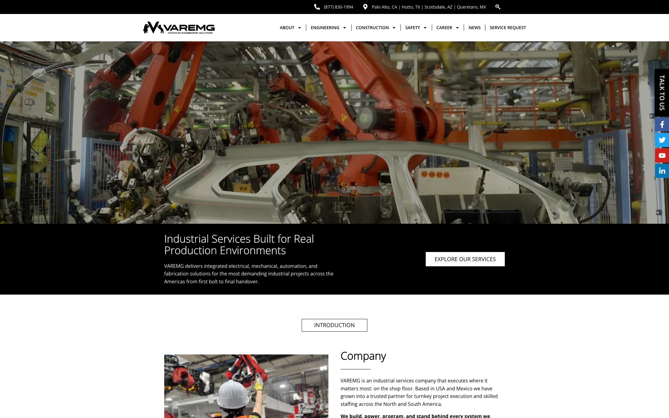 Vare MG homepage screenshot — WordPress project by Lofts Studio