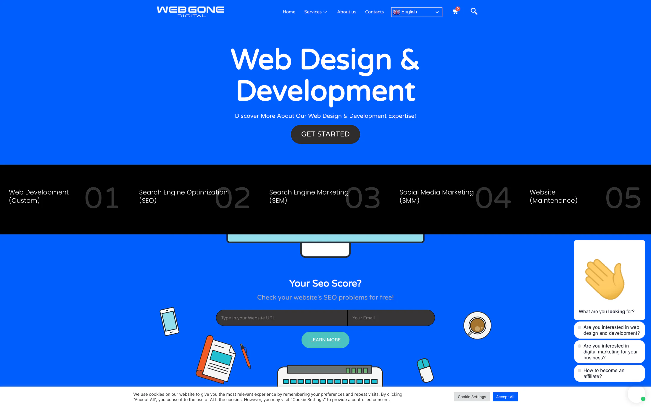 Web Gone Digital homepage screenshot — WordPress project by Lofts Studio